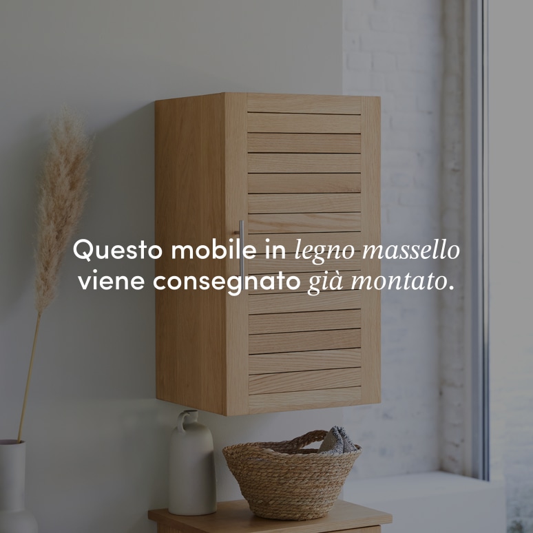 Soho - Pensile per il bagno in legno di quercia massello