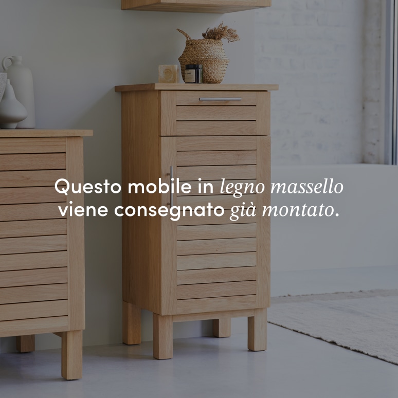 Soho - Mobile basso per il bagno in legno di quercia massello