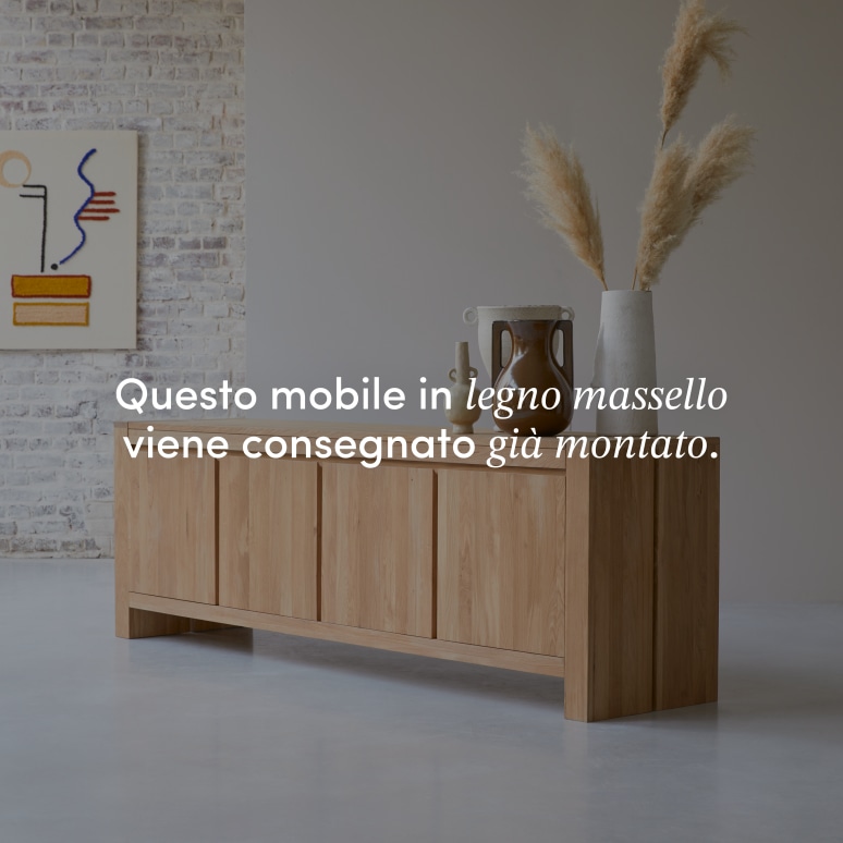 Eden - Buffet in legno di quercia massello 210 cm