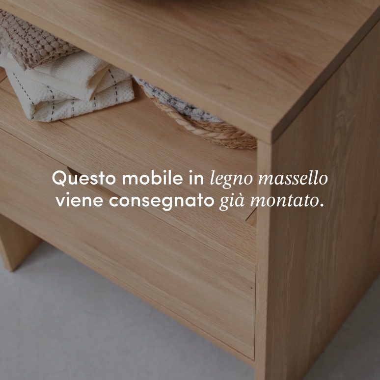 Kwarto - Mobile per il bagno in legno di quercia massello 60 cm