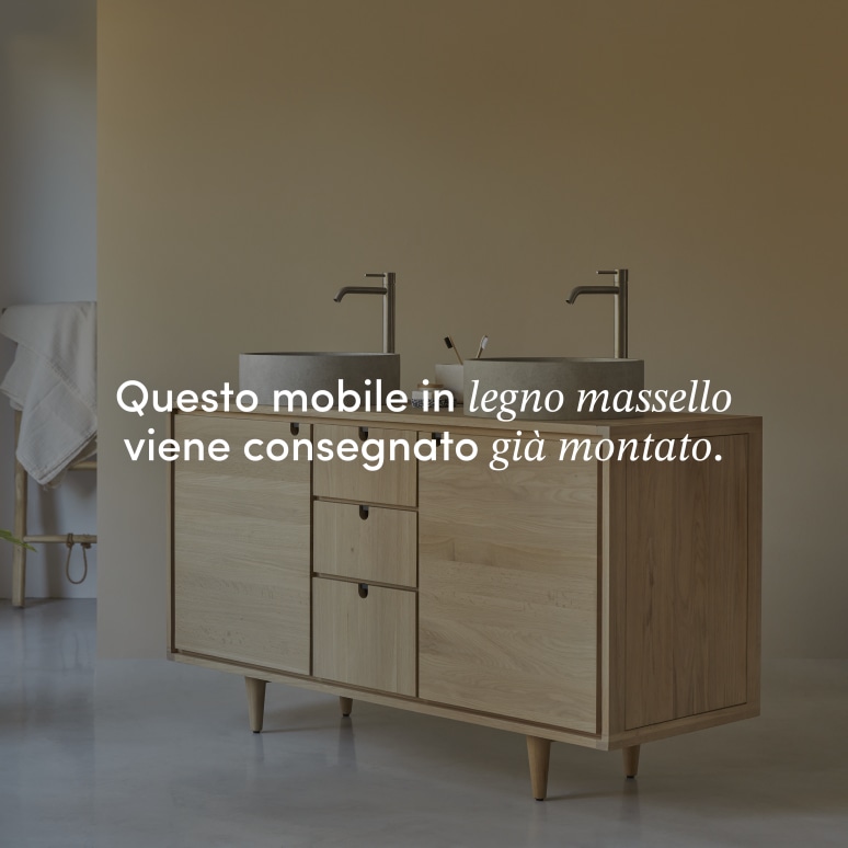 Jonàk - Mobile per il bagno in legno di quercia massello 145 cm
