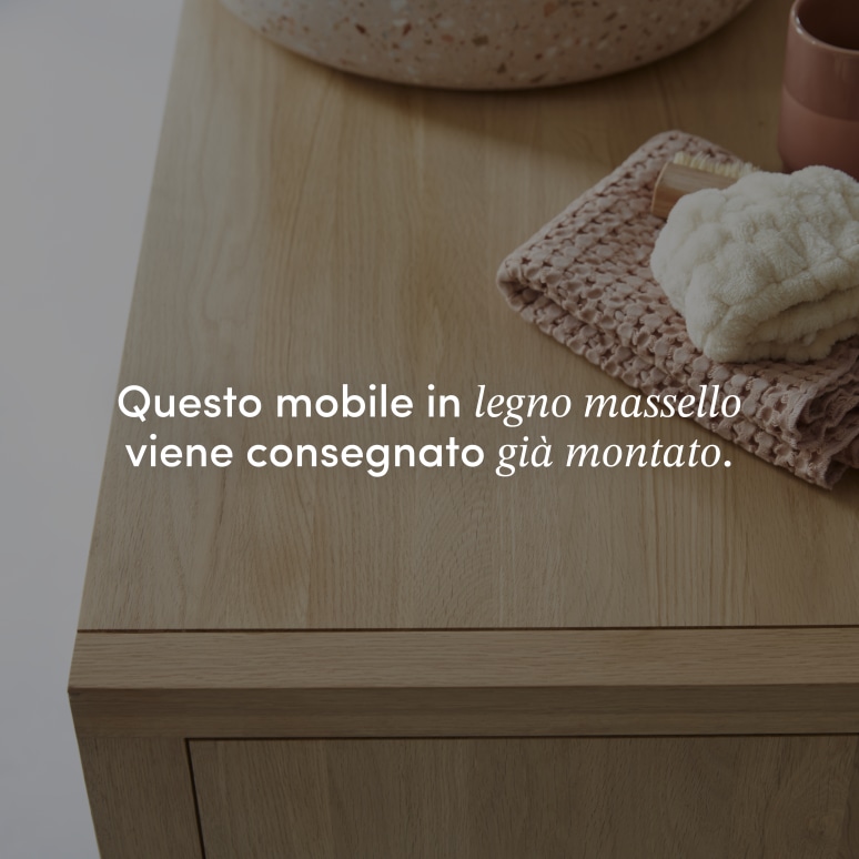 Jonàk - Mobile per il bagno in legno di quercia massello 95 cm