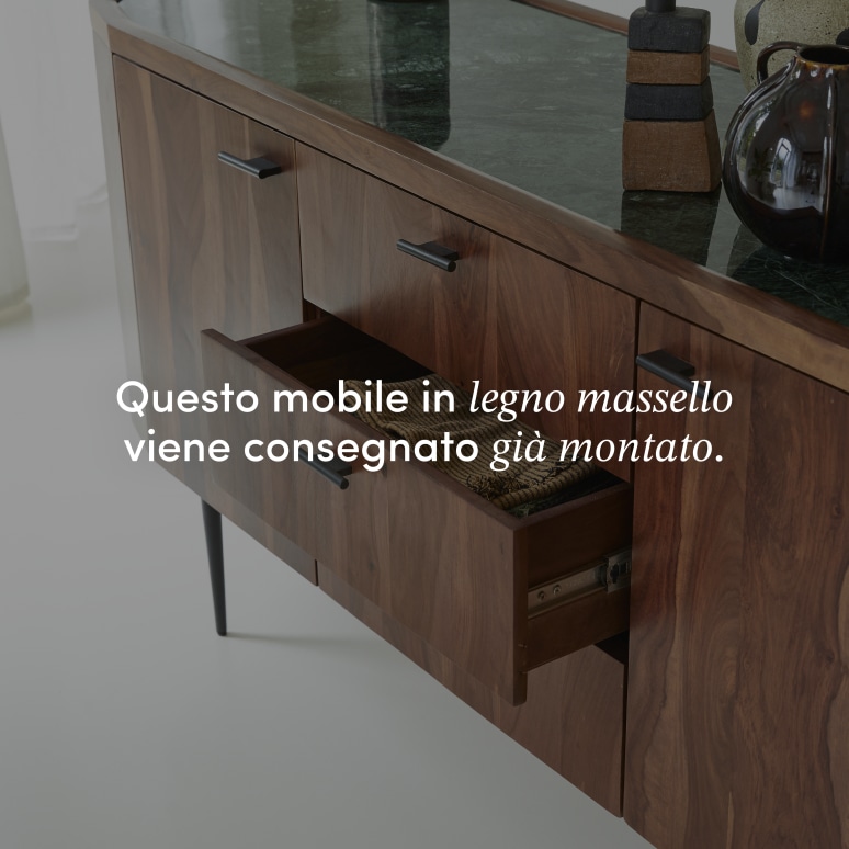 Jade - Buffet in legno di palissandro massello e marmo 175 cm