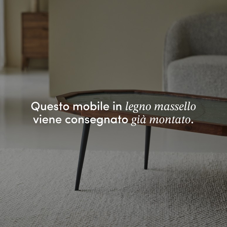 Jade - Tavolino in massello di palissandro e marmo