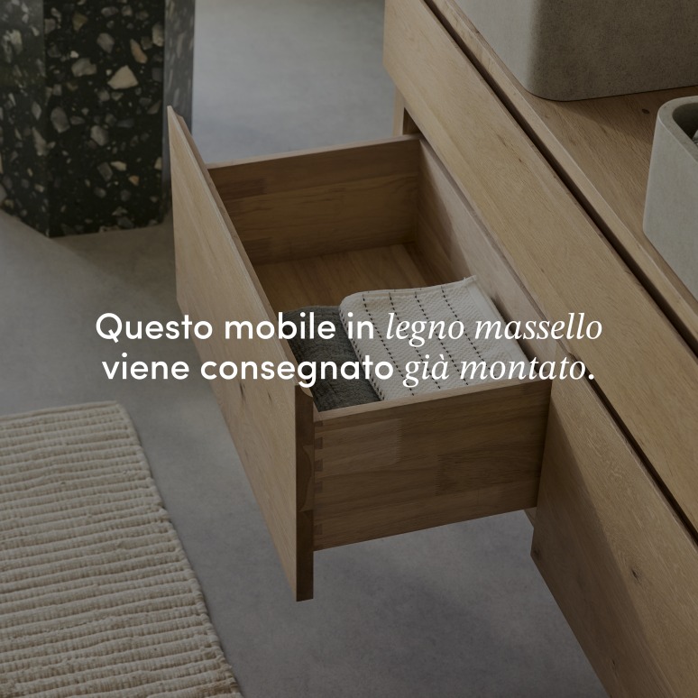 Jacob - Mobile bagno in legno di quercia massello 120 cm