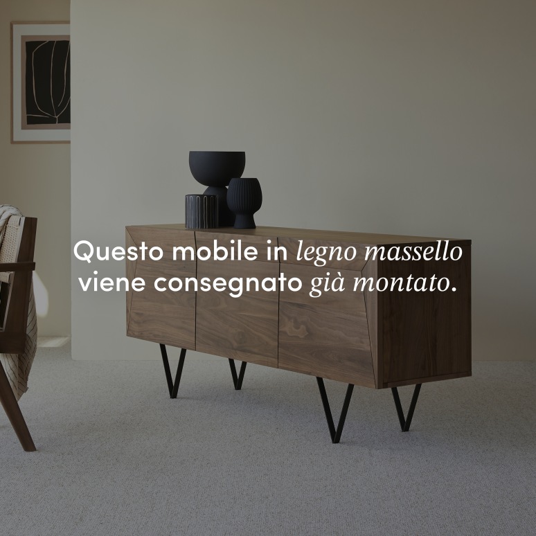 Metric - Buffet in legno di noce massello 175 cm