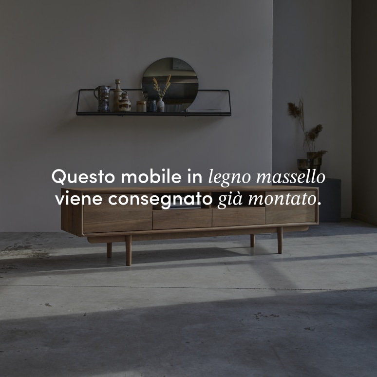 Ellie - Mobile TV in legno di noce massello 180 cm