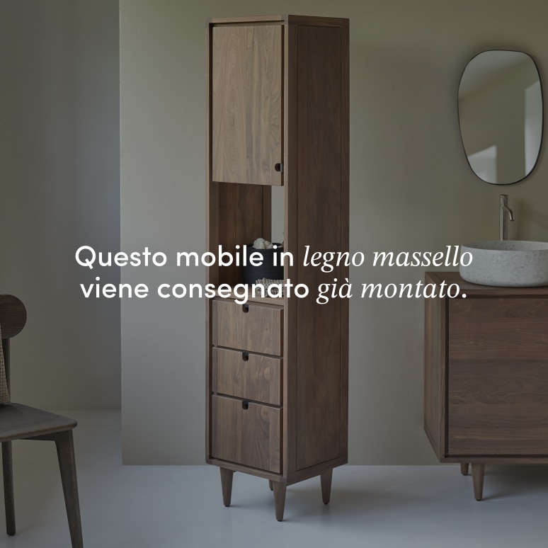 Jonàk - Mobile a colonna in legno di noce massello