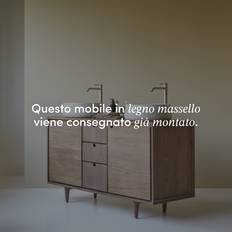 Jonàk - Mobile per il bagno in legno di noce massello 145 cm