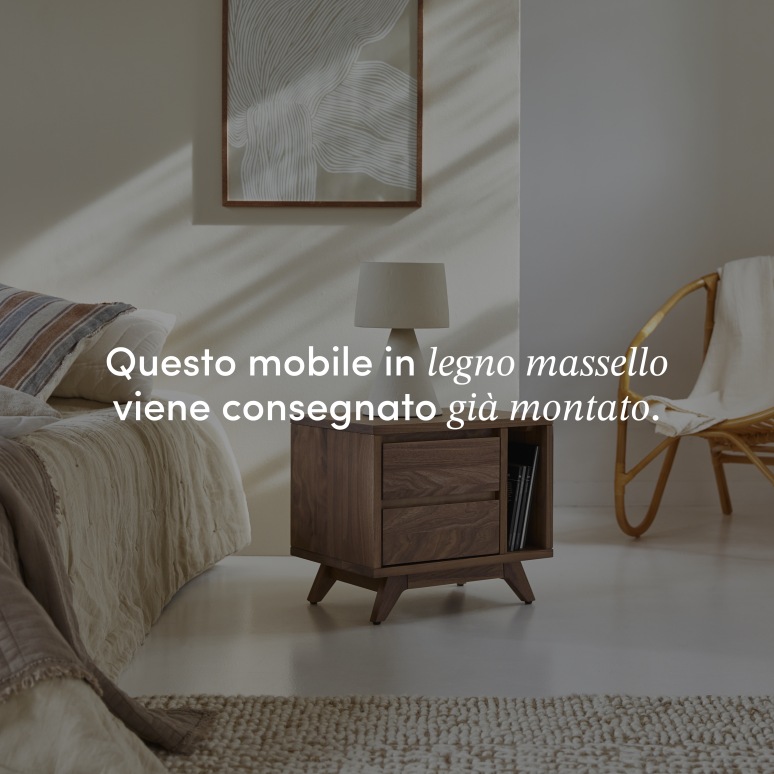 Esmée - Comodino in legno di noce massello