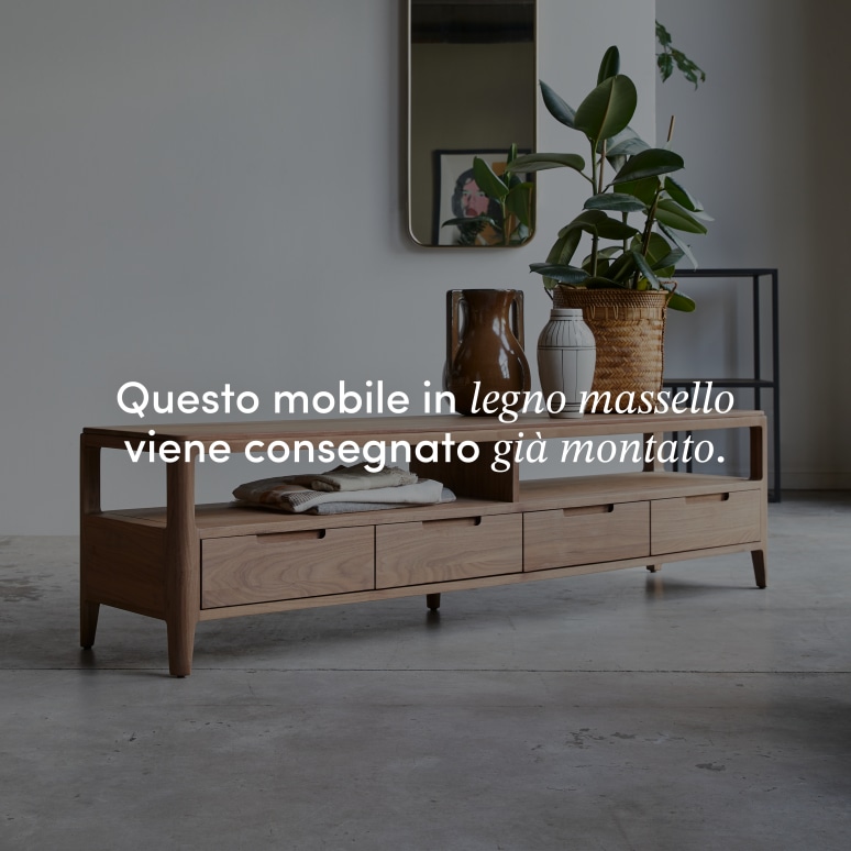 Arto - Mobile TV in legno di noce massello 180 cm