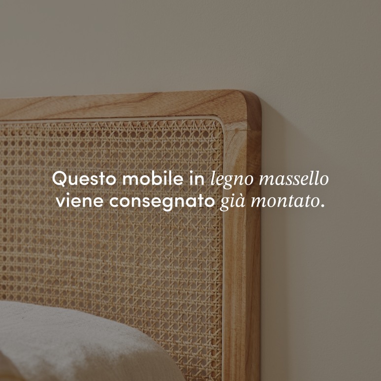 Adèle - Testiera per letto da bambini in rattan intrecciato 90 cm