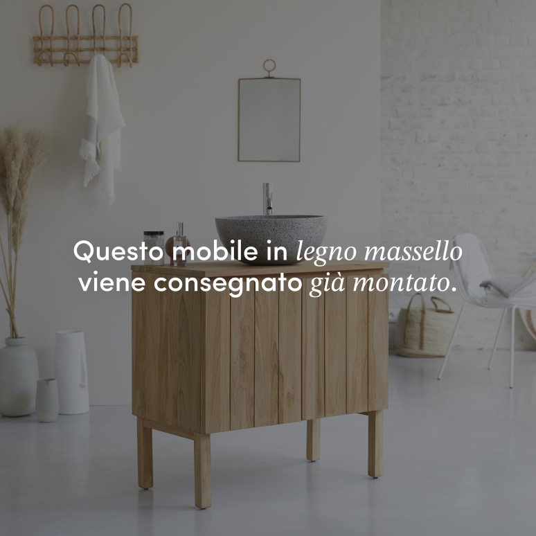 Jill - Mobile per il bagno in teak massello 80 cm