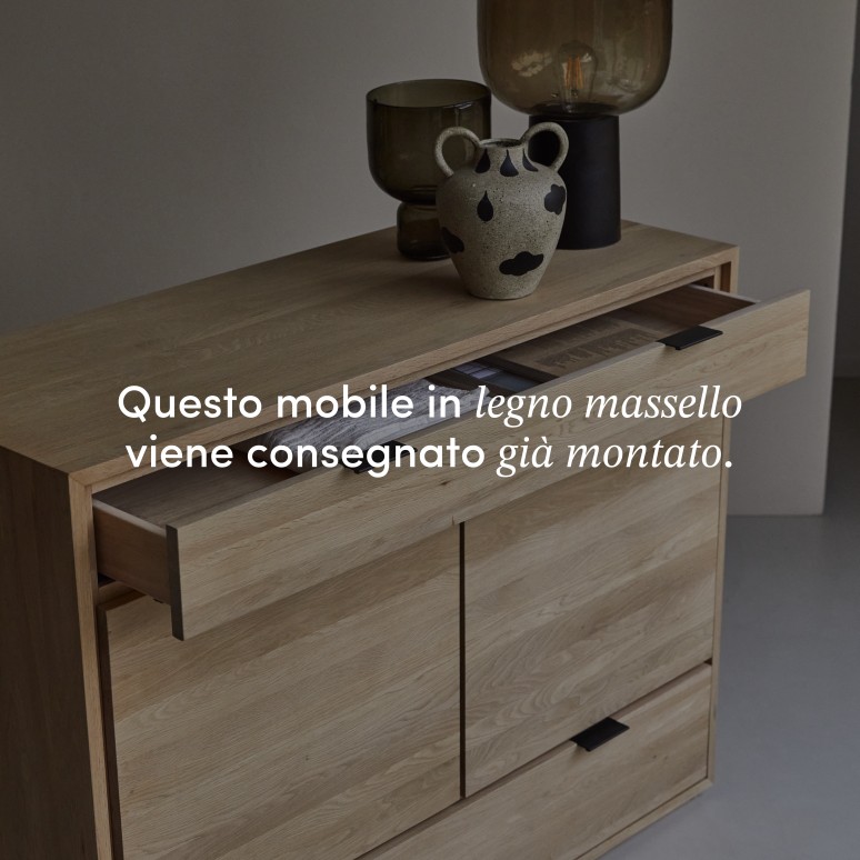 Senson - Buffet in legno di quercia massello 120 cm