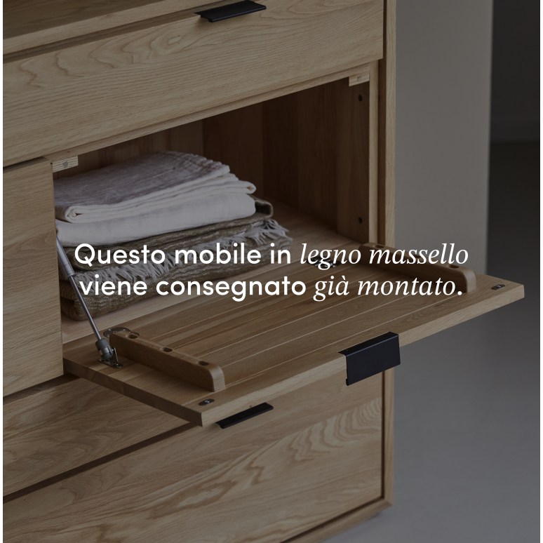 Senson - Cassettiera in legno di quercia massello