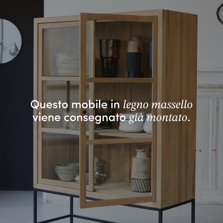 Babeth - Vetrina alta in teak massello