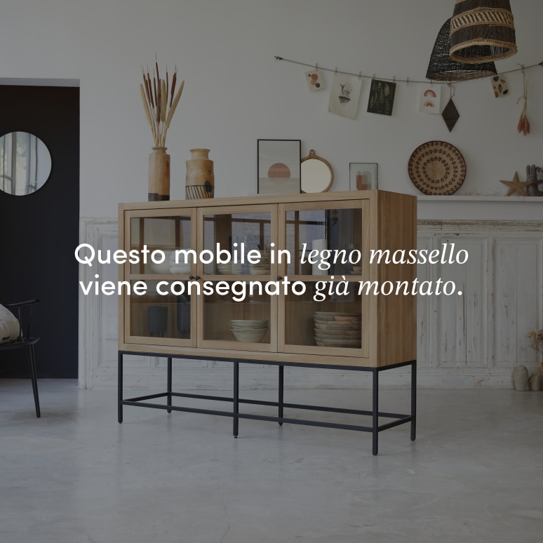 Babeth - Vetrina bassa in teak massello