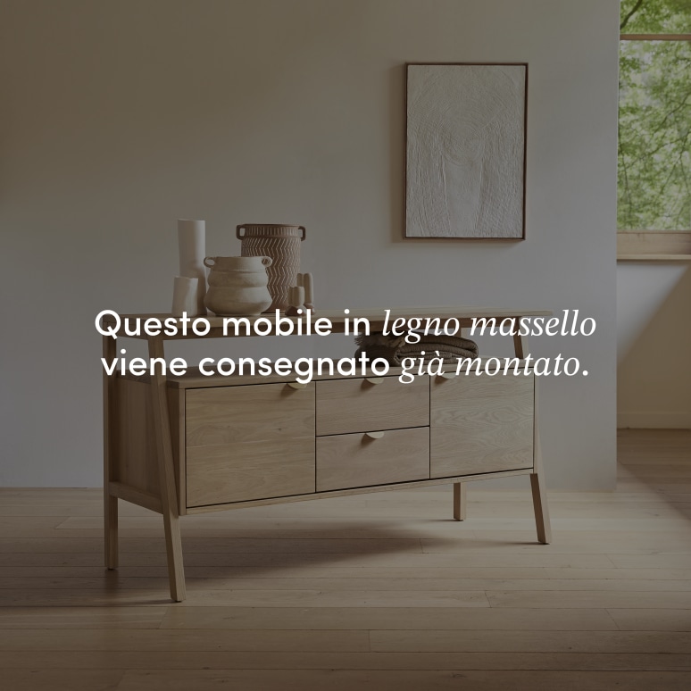 Pola - Buffet in legno di quercia massello 140 cm