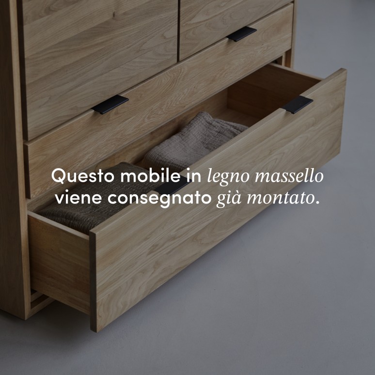 Senson - Mobile portaoggetti in legno di quercia massello