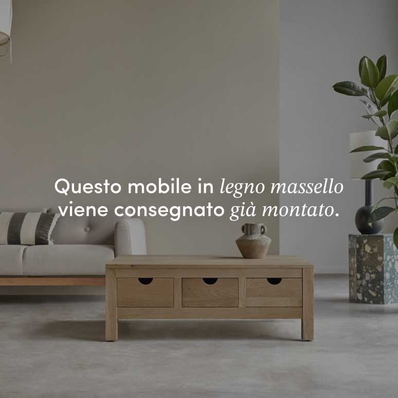 Oliver - Tavolino in legno di quercia massello
