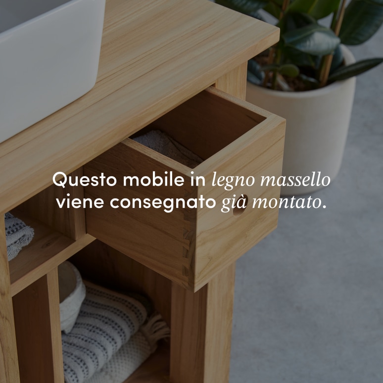 Coline - Mobile per il bagno in teak massello 95 cm