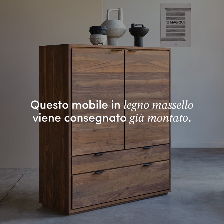 Senson - Credenza in legno di noce massello 110 cm