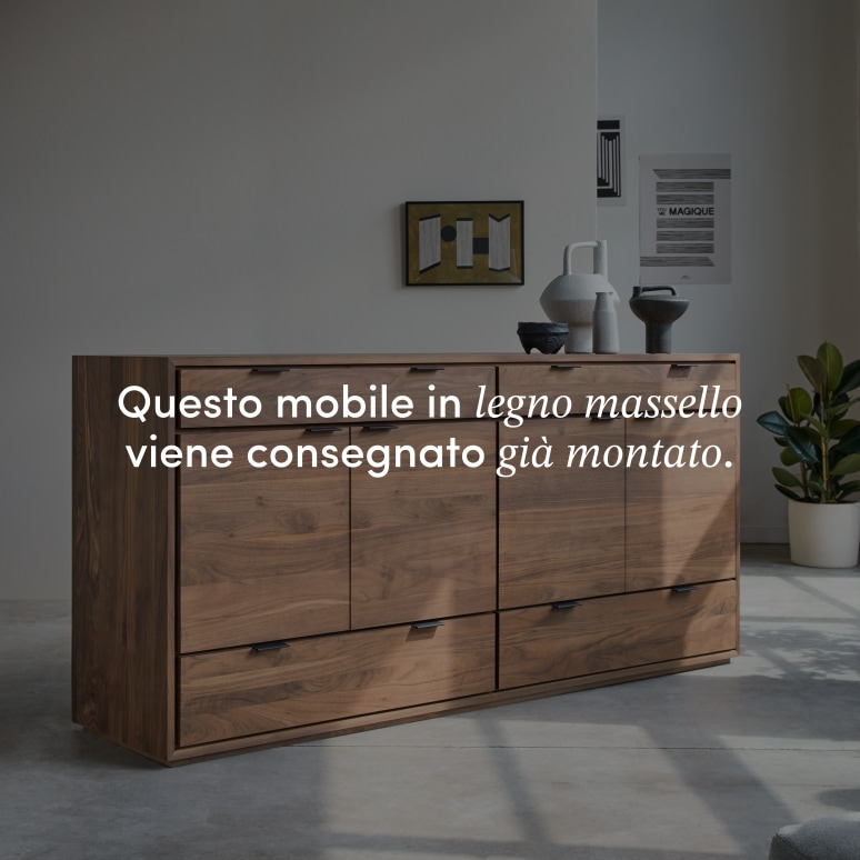 Senson - Credenza in legno di noce massello 200 cm