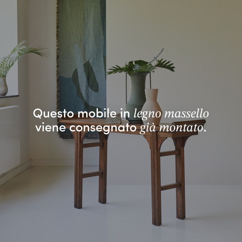 Arun - Consolle da ingresso in olmo massello P. 35 cm