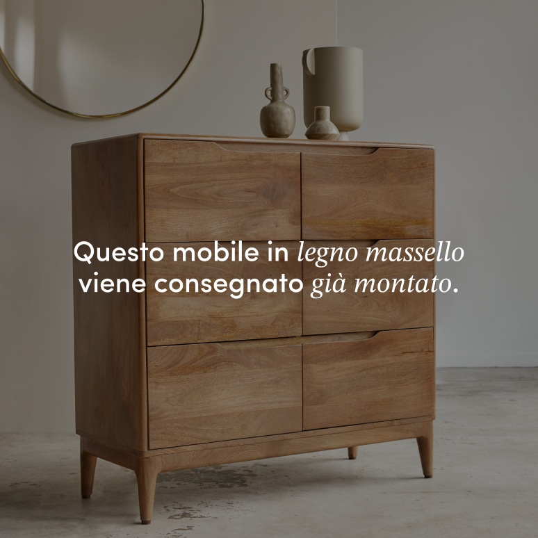 Gabrielle - Cassettiera in legno di mango massello