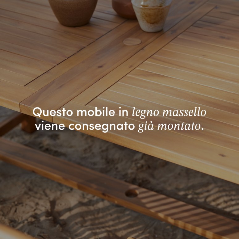 Capri - Set da giardino rettangolare in legno di acacia massello 6 sedie