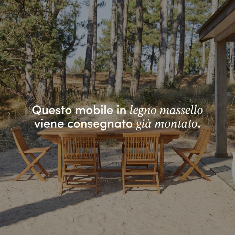 Capri - Set da giardino rettangolare in legno di acacia massello 12 sedie