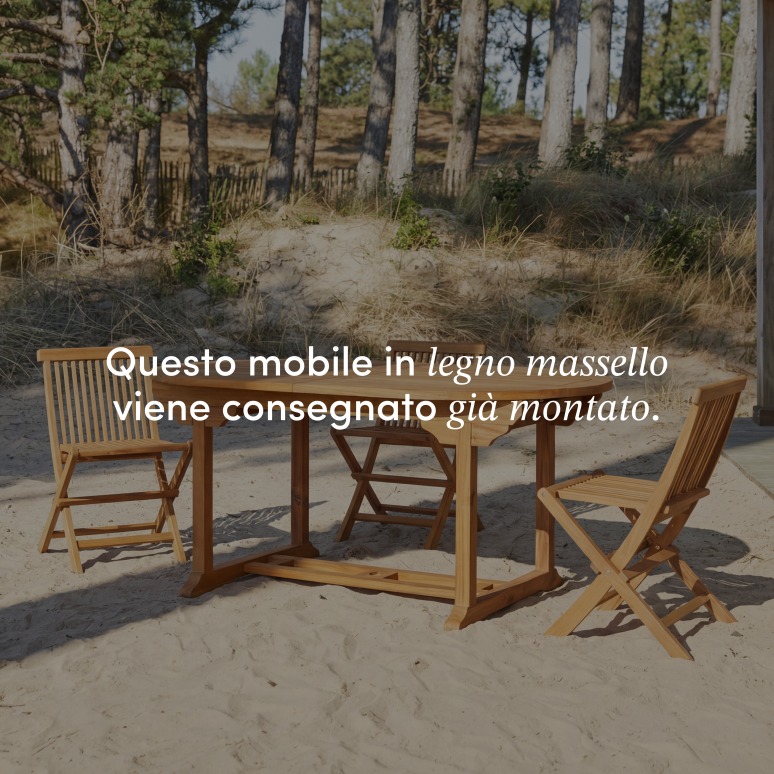 Capri - Set da giardino ovale in legno di acacia massello 6 sedie