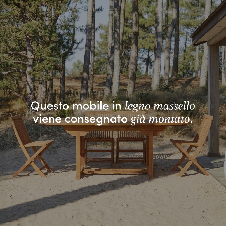 Capri - Set da giardino ovale in legno di acacia massello 4 sedie