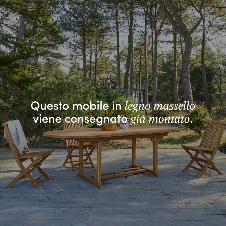 Capri - Set da giardino in legno di acacia massello con 6 sedie