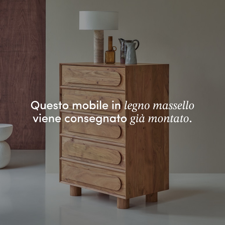 Olga - Cassettiera in legno di acacia massello