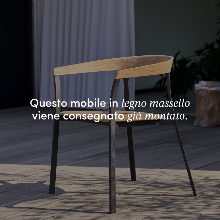 Arco - Sedia da giardino in teak massello e alluminio