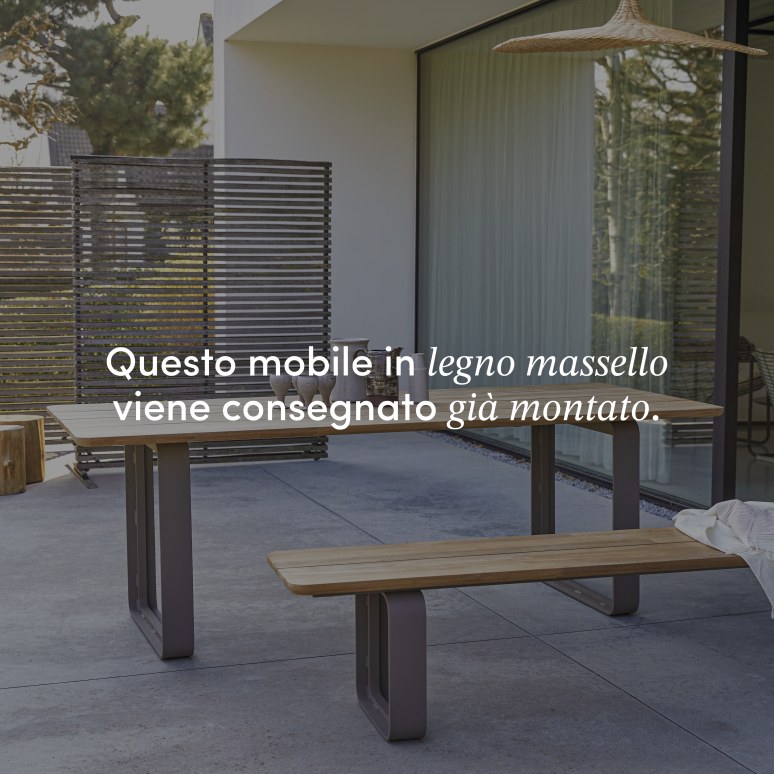 Harper - Set da giardino in teak massello e alluminio, 6 posti