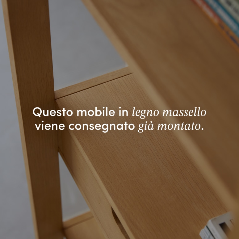 Adel - Libreria in legno di quercia massello