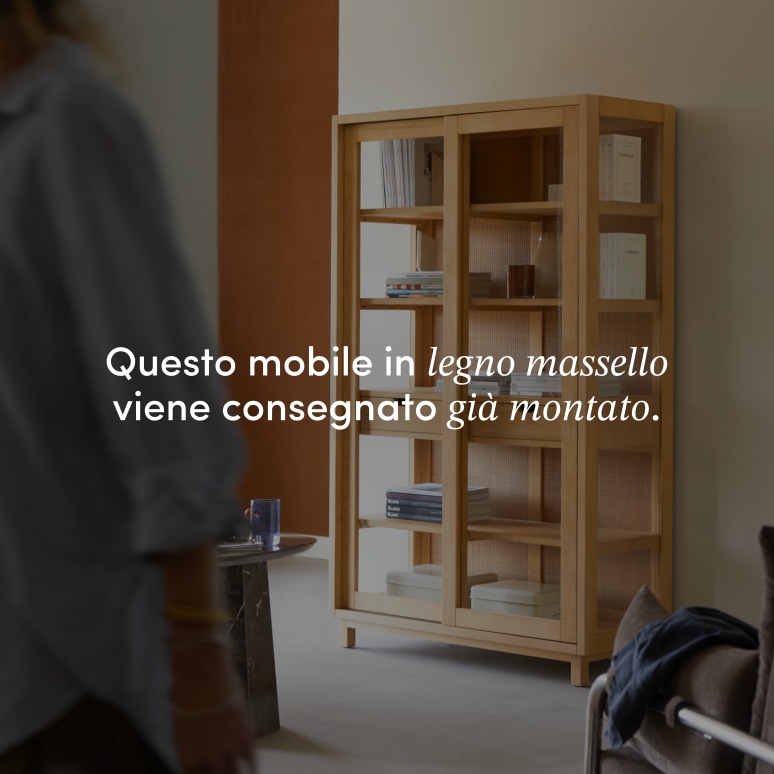 Adel - Armadio portaoggetti in legno di quercia massello