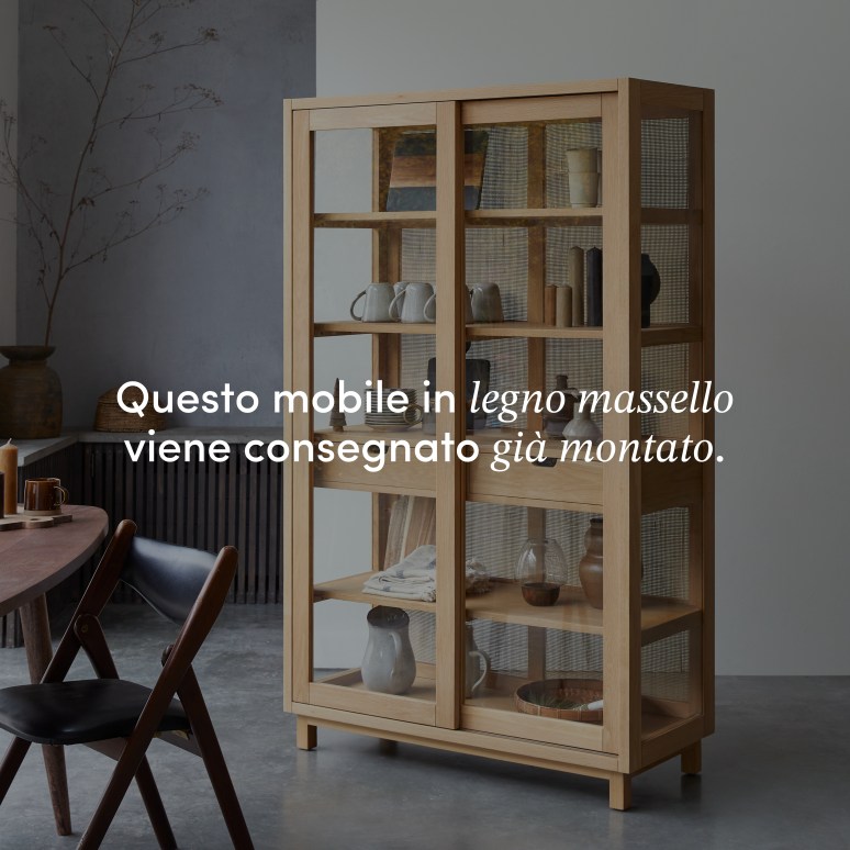 Adel - Armadio portaoggetti in legno di quercia massello