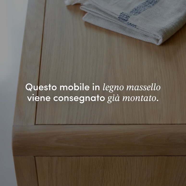 Come - Cassettiera in legno di quercia massello e midollino