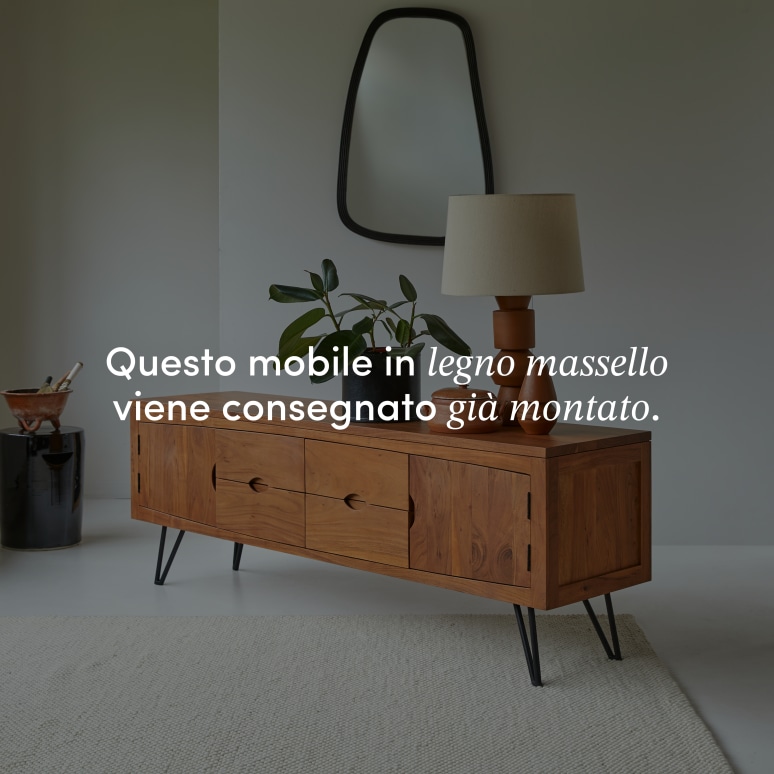 Bonnie - Mobile TV in legno di acacia massello 180 cm