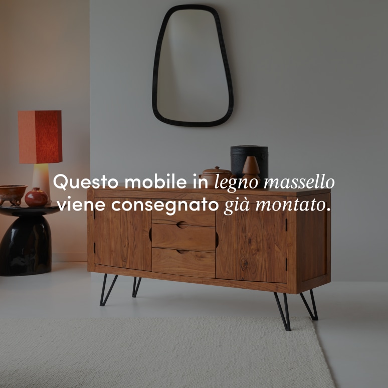 Bonnie - Buffet in legno di acacia massello 150 cm