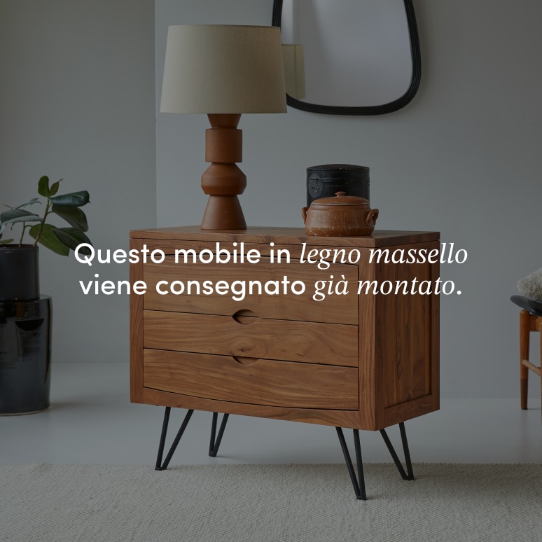 Bonnie - Cassettiera in legno di acacia massello