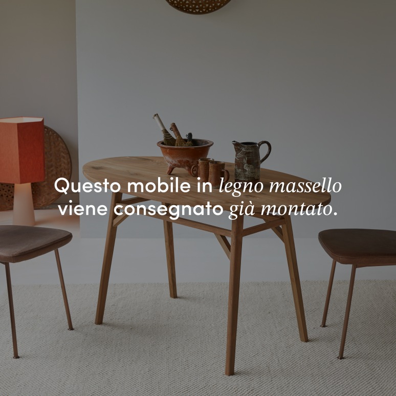 Elena - Tavolo ovale in teak massello riciclato. 2-4 persone