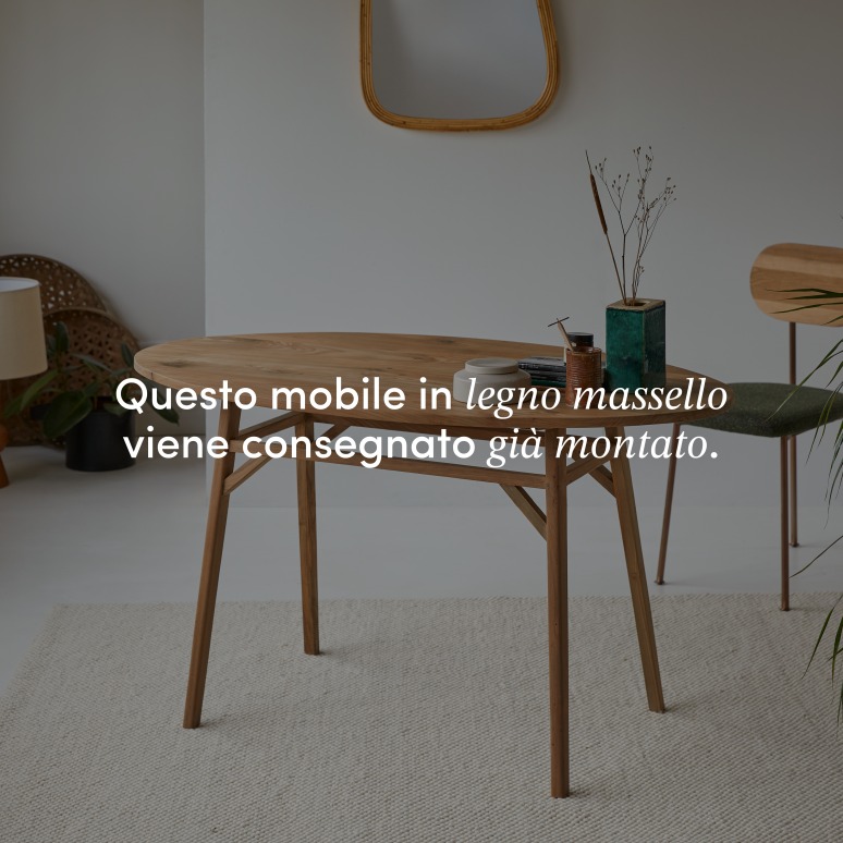 Elena - Scrivania ovale in teak massello