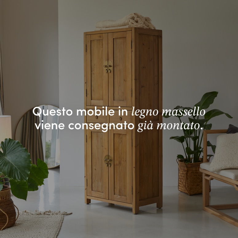 Yuki - Armadio portaoggetti in legno di pino massello riciclato naturale