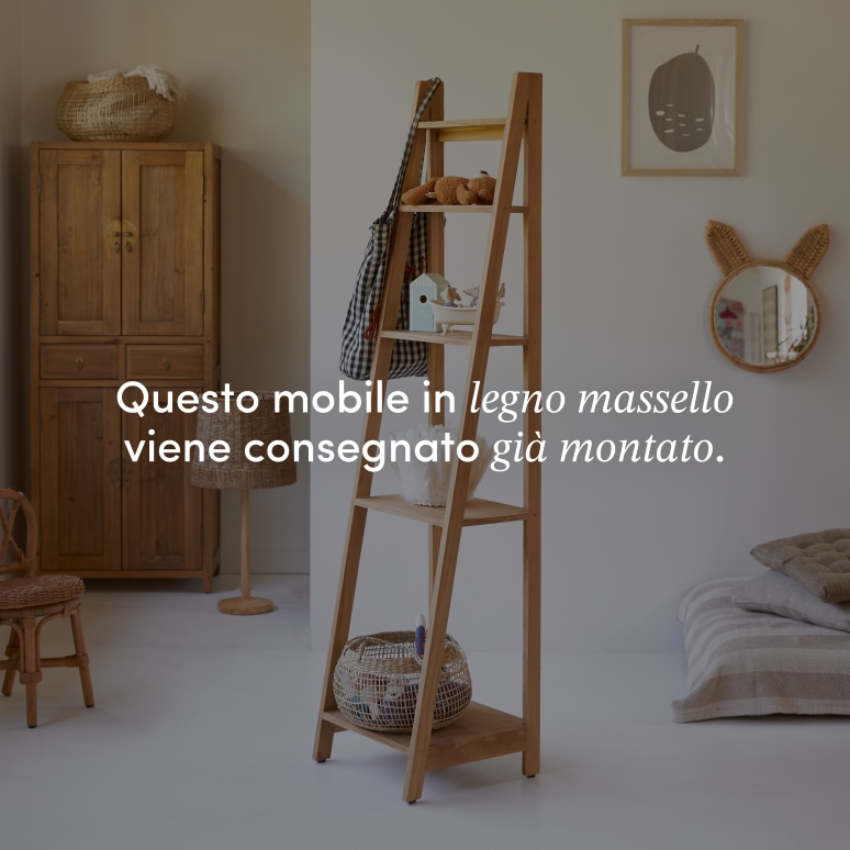 Bahya - Libreria per bambini in teak massello