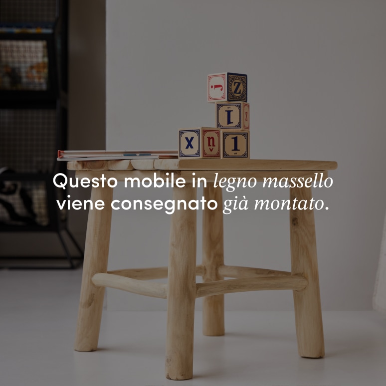 Kilim - Comodino per bambini in teak massello