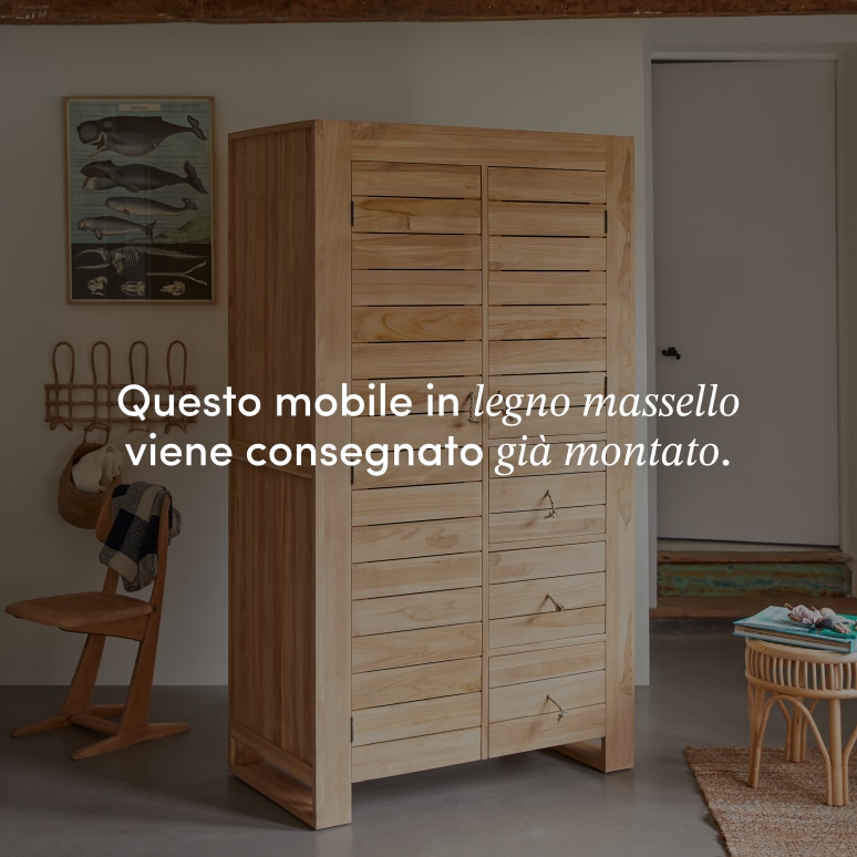 Minimalys - Armadio guardaroba in teak massello per bambini